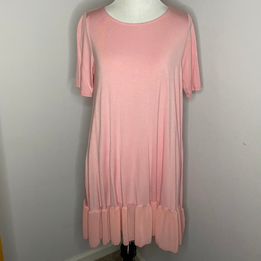 NWT Agnes & Dora Pink Ruffle Hem Tunic